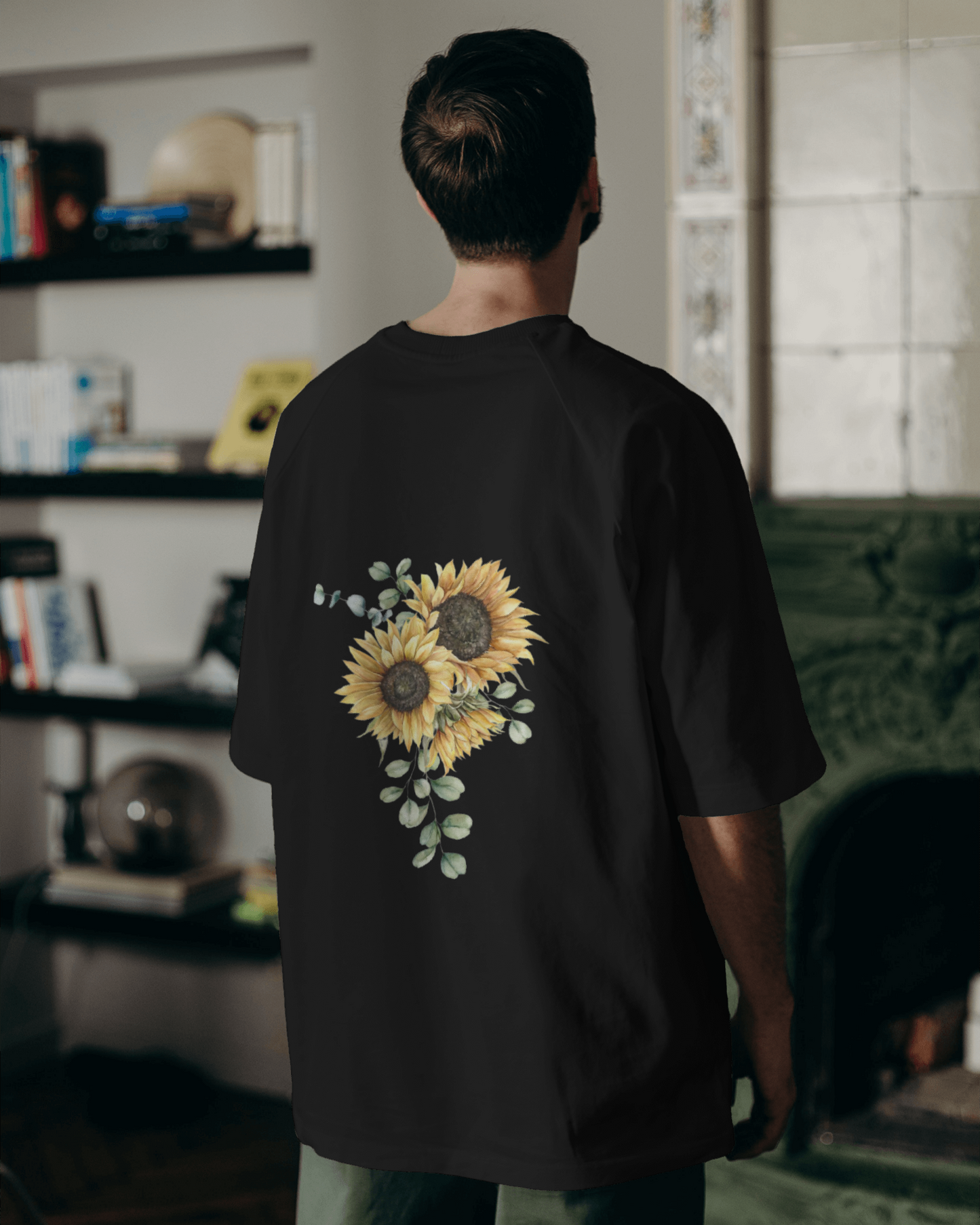 Sunflower Floral Oversized Tshirt For Men's