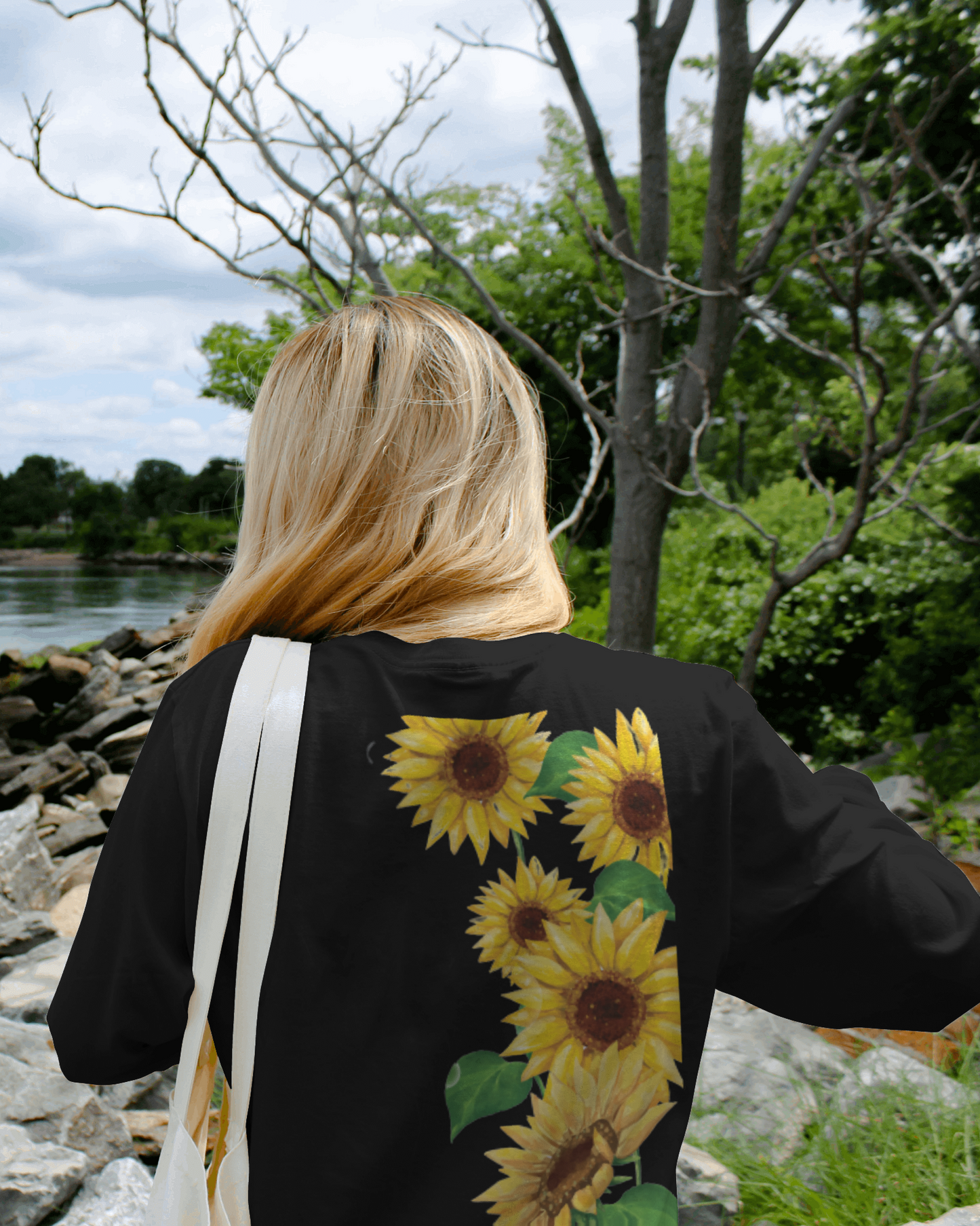 Sunflowers Floral Oversized Tshirt for women