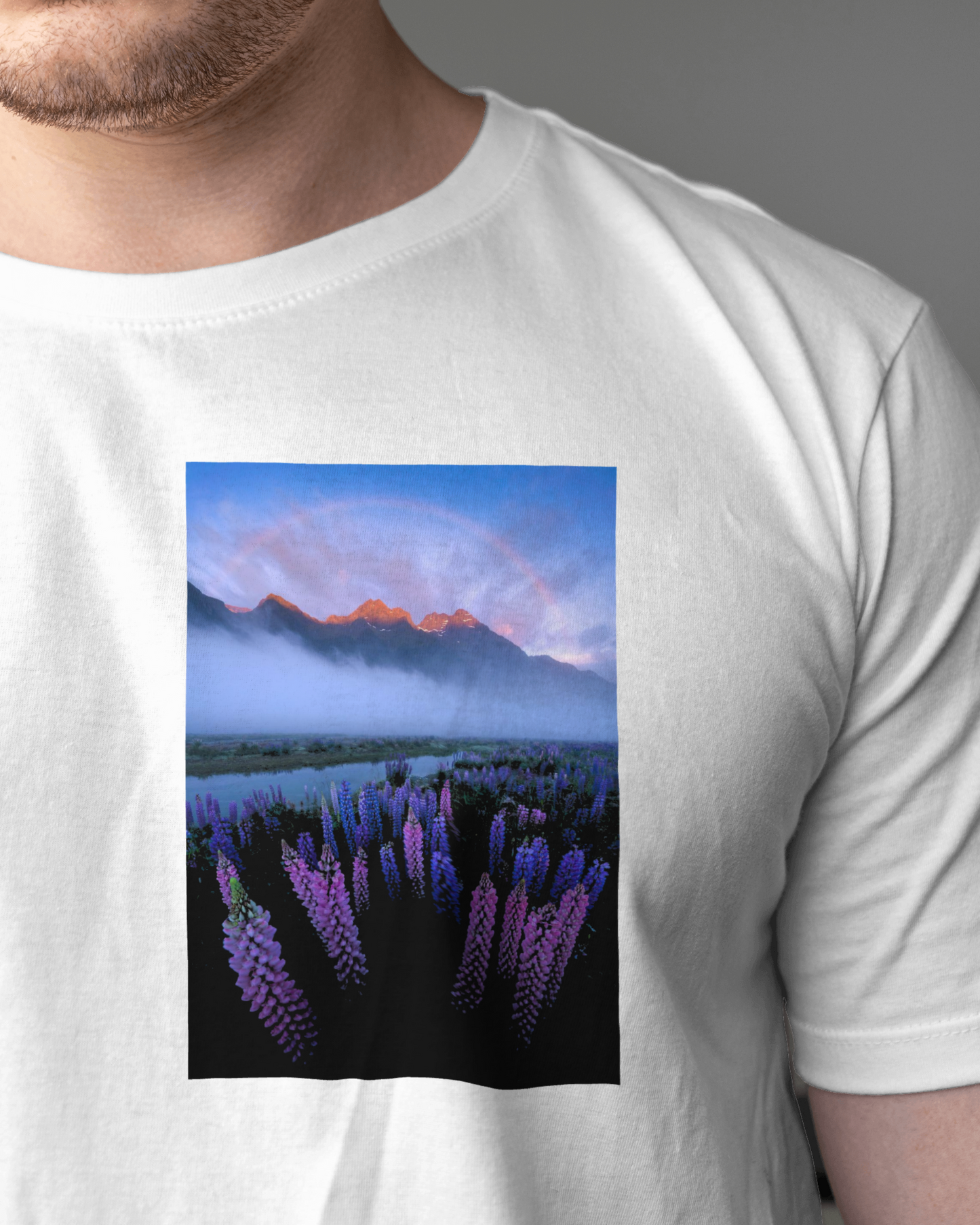 Lupin Field Floral T shirt For men's