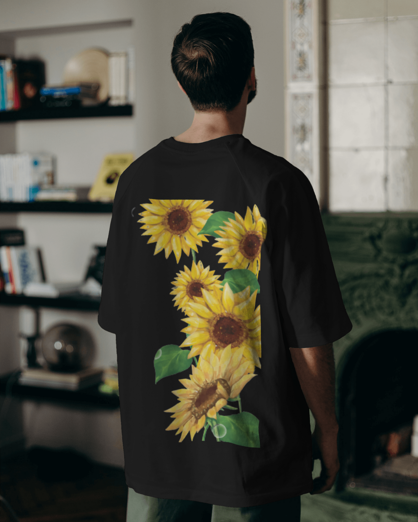 Sunflowers Floral Oversized T shirt for Men's