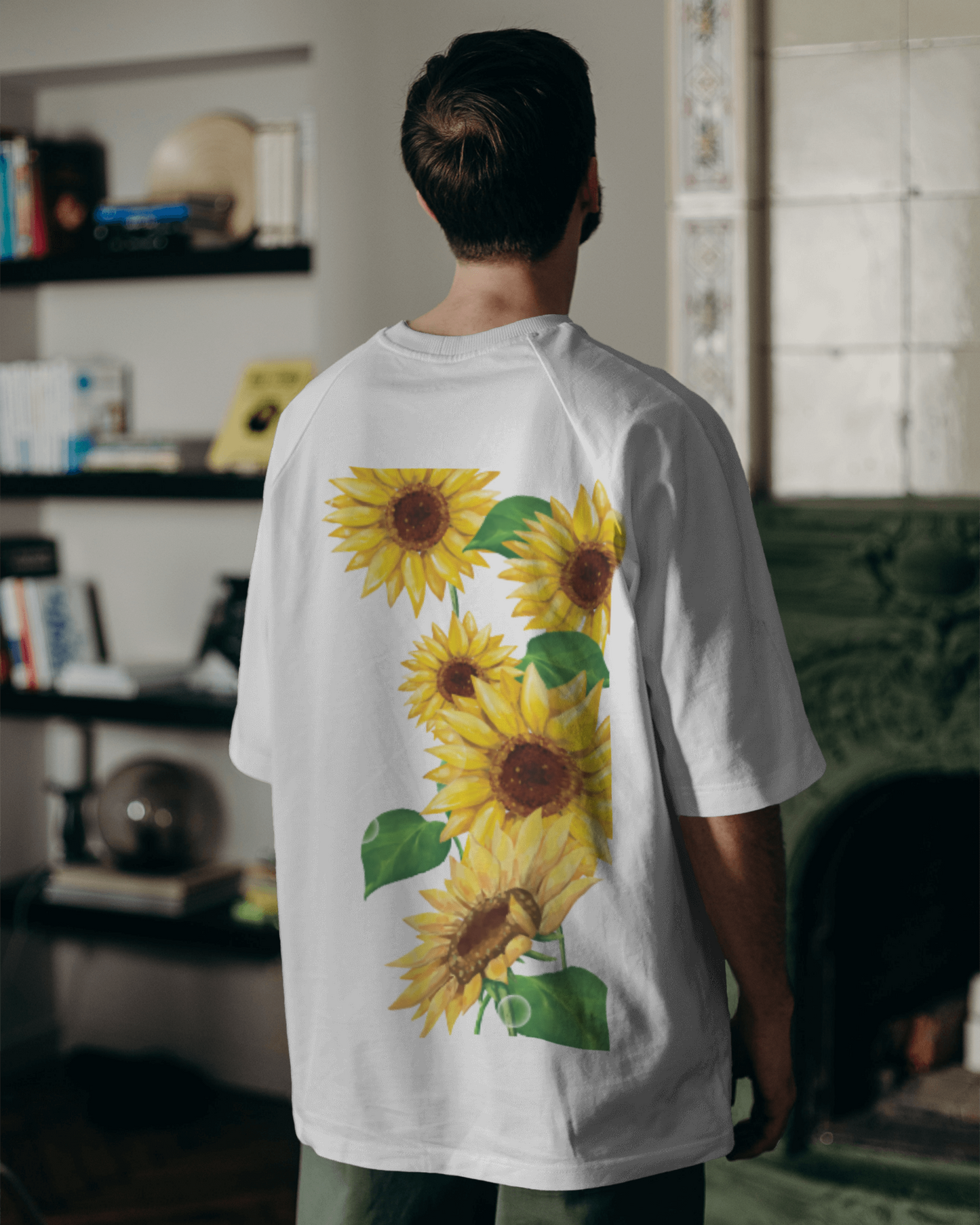 Sunflowers Floral Oversized T shirt for Men's