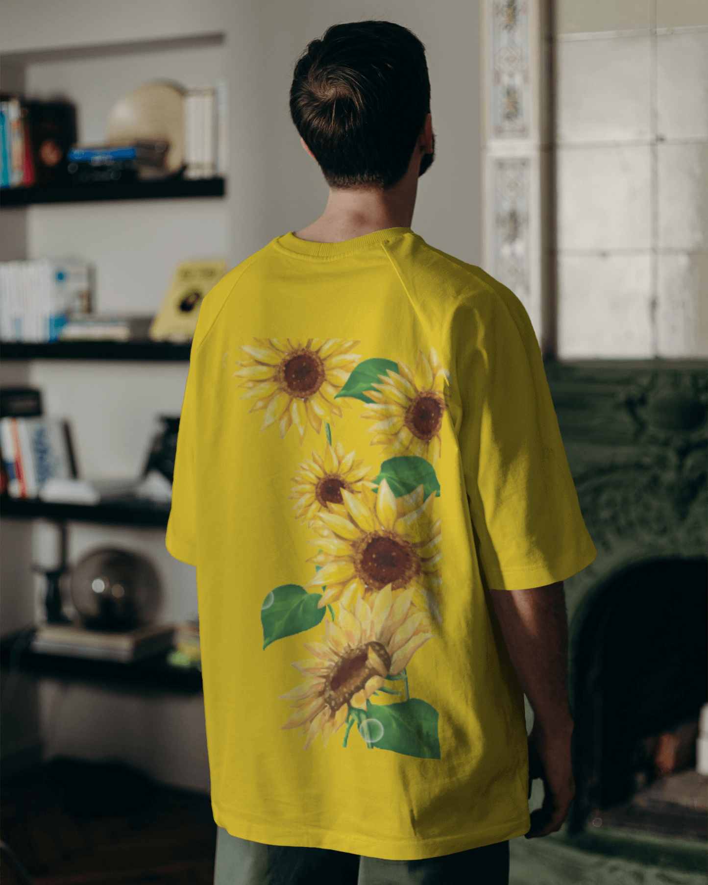 Sunflowers Floral Oversized T shirt for Men's