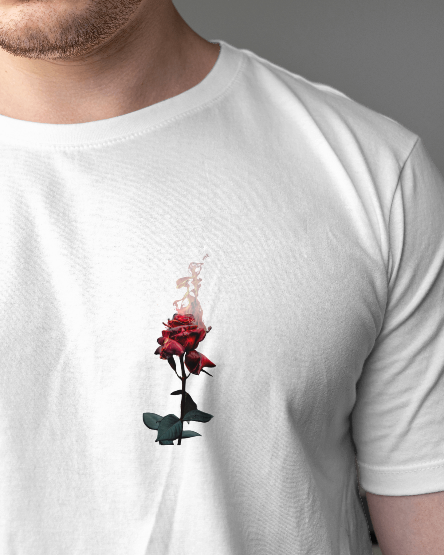 Burning Rose Floral Unisex Tshirt