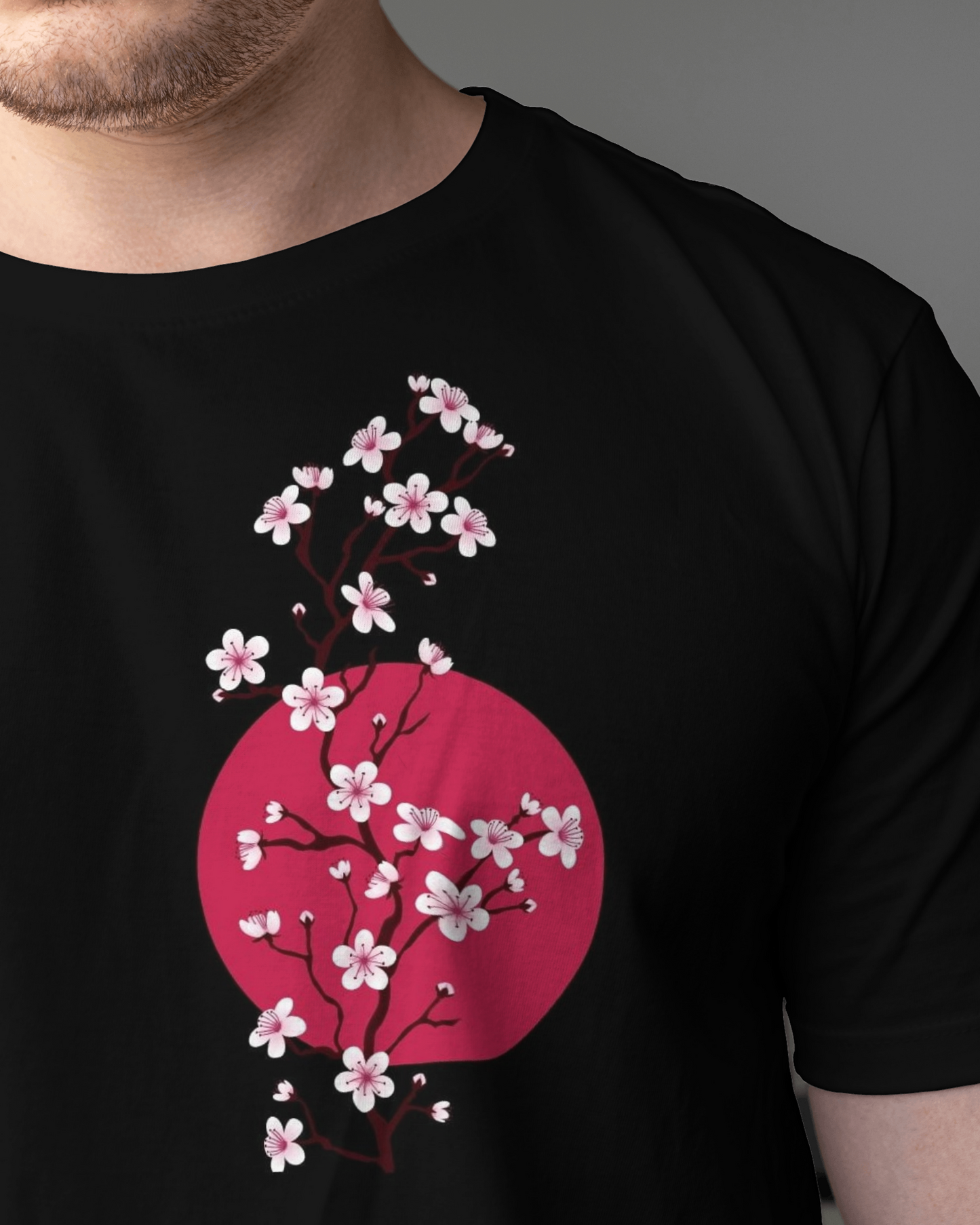 Japanese Sakura floral Tshirt For men's