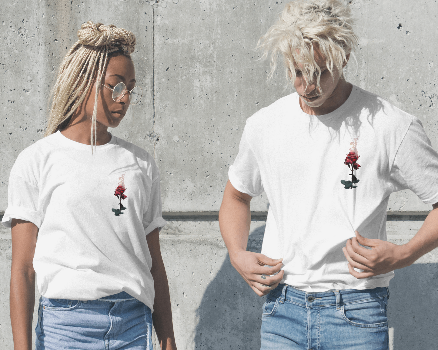 Burning Rose Floral Unisex Tshirt