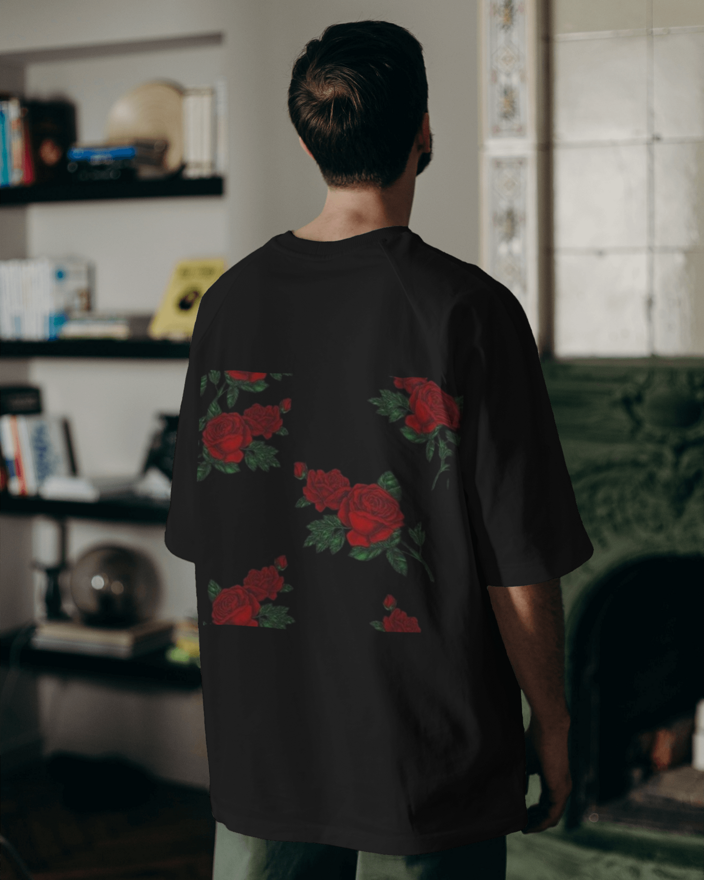 Bunch of Roses Floral Oversized T shirt for Men's