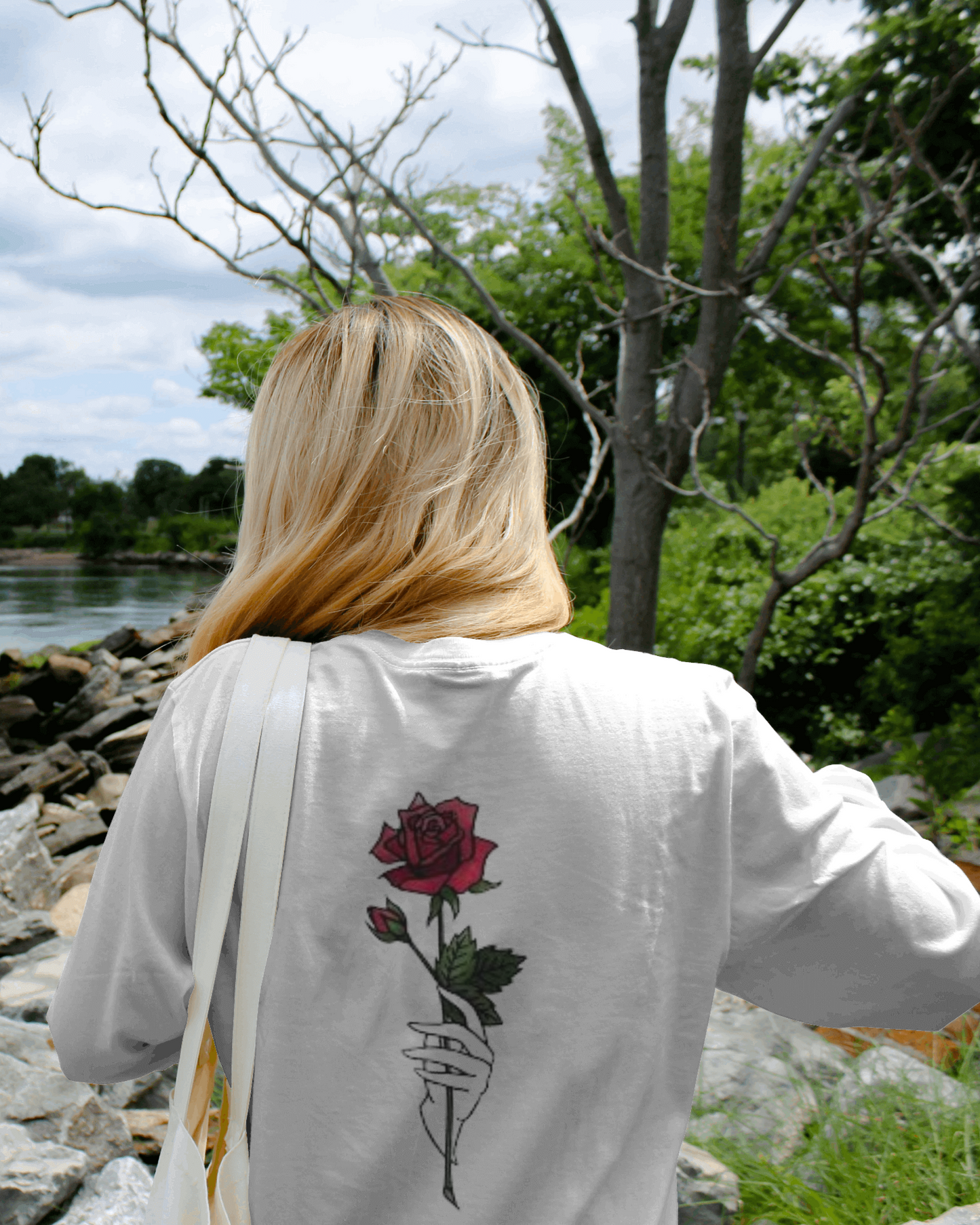 Presenting Red Rose Floral Oversized T shirt For Women