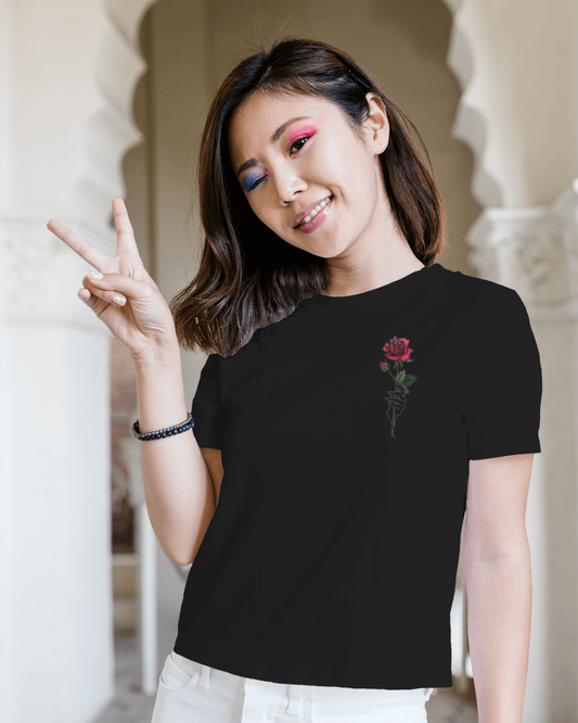 Presenting Red Rose Floral T shirt For women