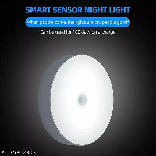 Pack of 1 white color Motion Sensor Light for Home & Office with USB Charging Pack of 1 Wireless Self Adhesive LED Nightlight