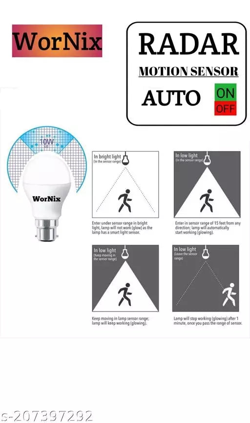 Radar motion sensor LED bulb