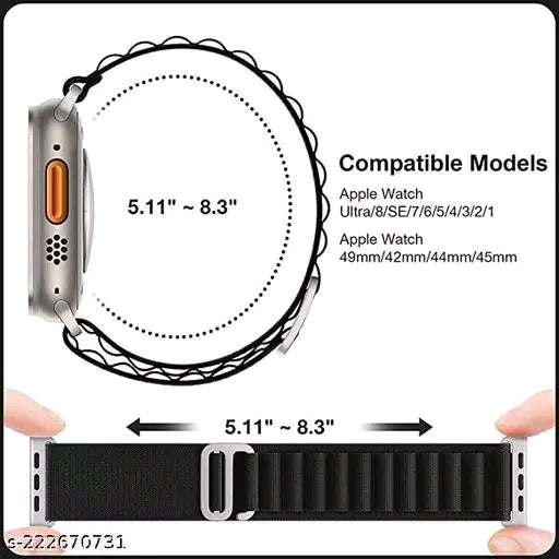 Alpine Loop Band Straps For Apple Watch ( Black )