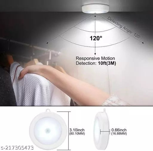 Pack of 1 white color Motion Sensor Light for Home & Office with USB Charging Pack of 1 Wireless Self Adhesive LED Nightlight